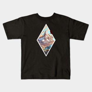 The Lonely Mountain - Dragon - Digital Art - Diamond Frame - Black - Fantasy Kids T-Shirt